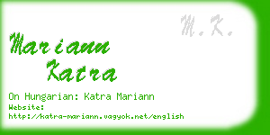 mariann katra business card